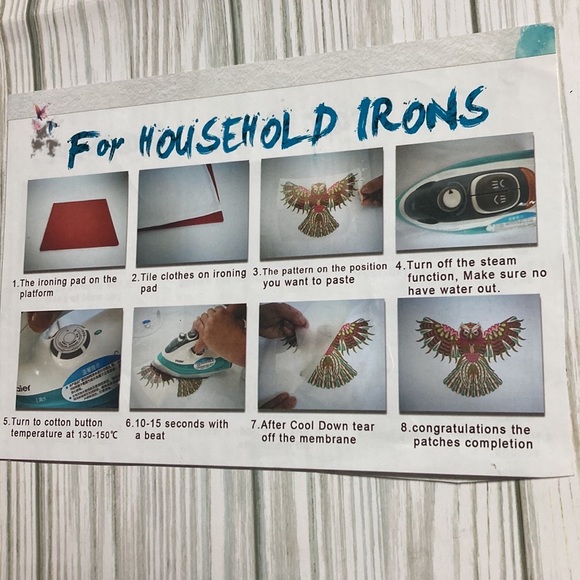 Pink unicorn roses Iron-on Stickers Heat Transfer Patches for clothes DIY - Picture 3 of 3